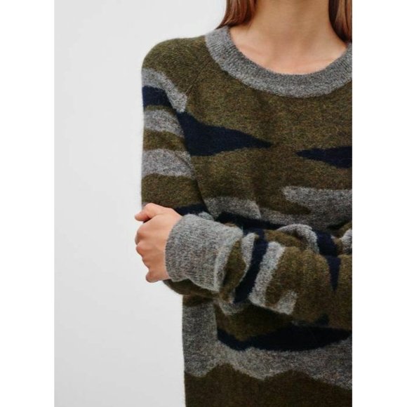 Aritzia WILFRED FREE Carangi Camo Print Alpaca Wool Knit Sweater Dress, Size M - Picture 12 of 13